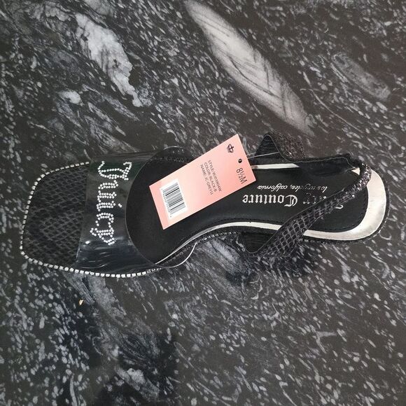 BRAND NEW JUICE COUTURE SLINGBACK DAZZLING RHINESTONE LOGO SANDAL R3 - Picture 4 of 16